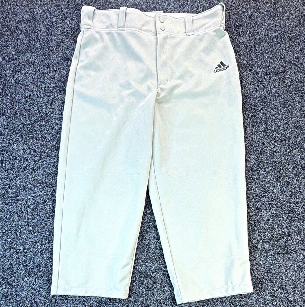 adidas Men's Gray Baseball/Softball Pants, Adult Size M Medium
